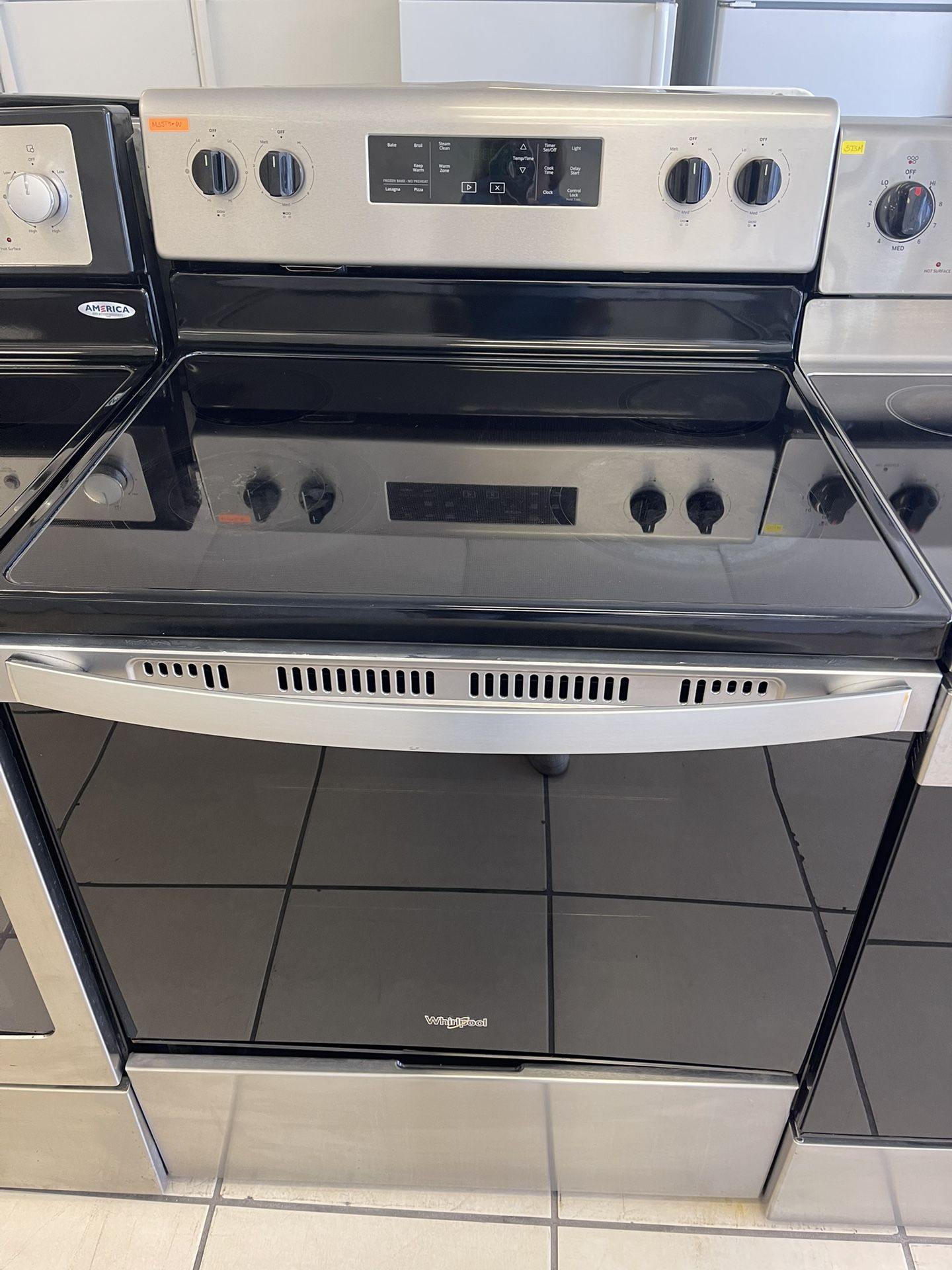 WHIRLPOOL GLASS TOP STOVE STAINLESS STEEL