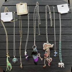 Animal Charm Chain Necklace Collection - Elephants, Turtles, Owl, Mermaid, Giraffe