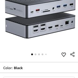 TobenONE DisplayLink Docking Station 3 Monitors with 3 HDMI(4K@60Hz), USB C Docking Station with 120W Charger, for MacBook Pro/Air, Thunderbolt 4/3, U