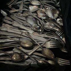 Various Pieces Of Silverware 