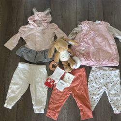 3-6M Baby Girl Clothes and New Teether Toy