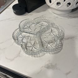Vintage crystal divided dish