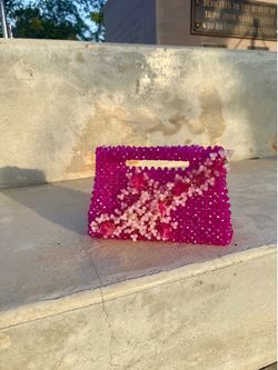 Handmade crystal bead handbag cherry blossom