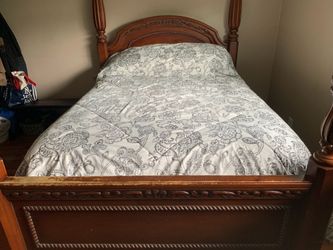 Solid wood bed and dresser