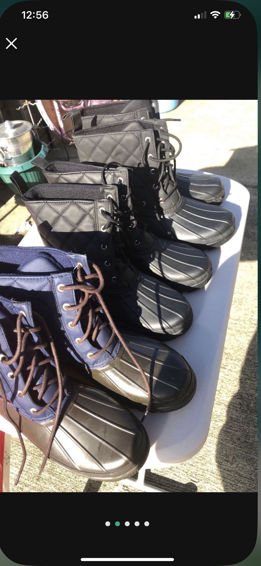 Brand New Sperry Boots Blue Size 10 and Black Size 8 $65 Each Pair Could Be A Great Gift 