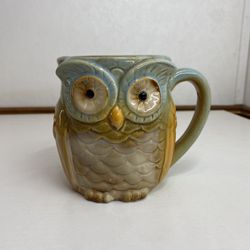 Heavy Duty Textured Owl Mug 16 oz. Earth Tones