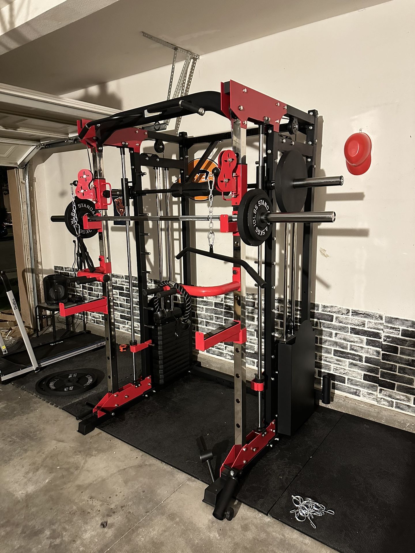 Smith Machine 200 | Adjustable Bench | 245lb Cast Iron Olympic Weights | 7ft Olympic Bar | Fitness | Gym Equipment | FREE DELIVERY/INSTALLATION 🚚 🛠️