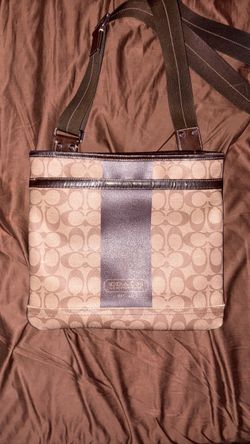 Coach Signature Canvas Crossbody Messenger Bag Brown/Tan