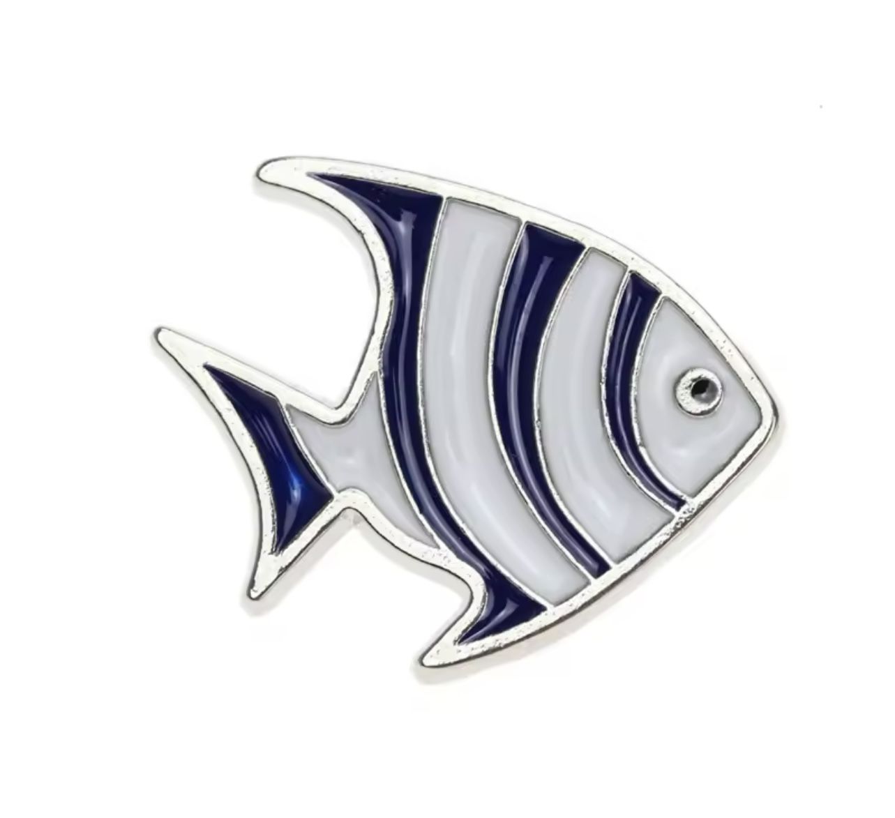 Nautical Fish Brooch Jewelry Gift Blue and White