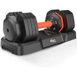  55LB Adjustable Dumbbells Single,15LB to 55LB Hex Adjustable Dumbbells of 2 Anti-Slip Handle, Suitable for Home Gym Exercise Equipment