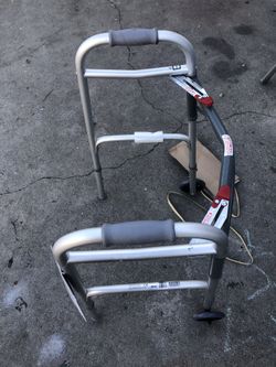 Drive Deluxe 2-Button Folding Walker with 5 in. Wheels