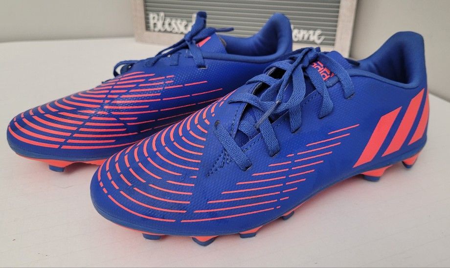 Adidas Predator EDGE.4 FxG GW2369 Blue Orange Soccer Cleats Shoes Youth Size 3.5