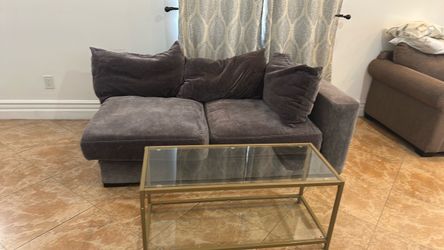Gray Fabric Sectional Sofa with Chaise