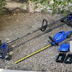 Kobalt 40V Cordless Yard Tool Bundle – Trimmers + Hedge Trimmer + Batteries