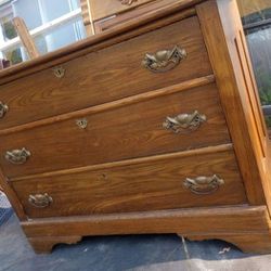 Solid Wood Antique Chest Of Drawers Dresser 