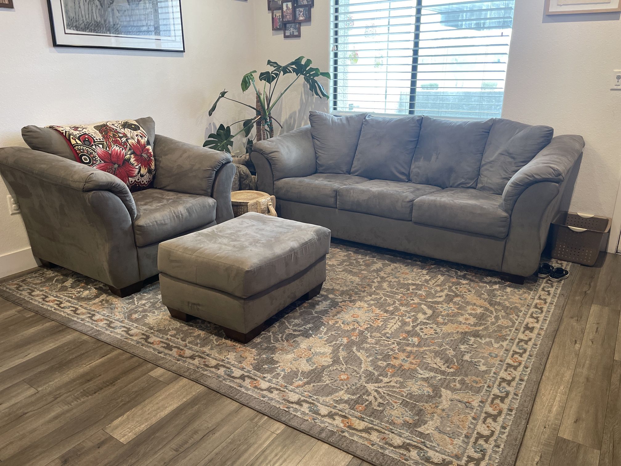 Couch, Chair, And Ottoman