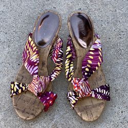 Unisa Braided Textile Material Sandals Shoes Heels Size 6
