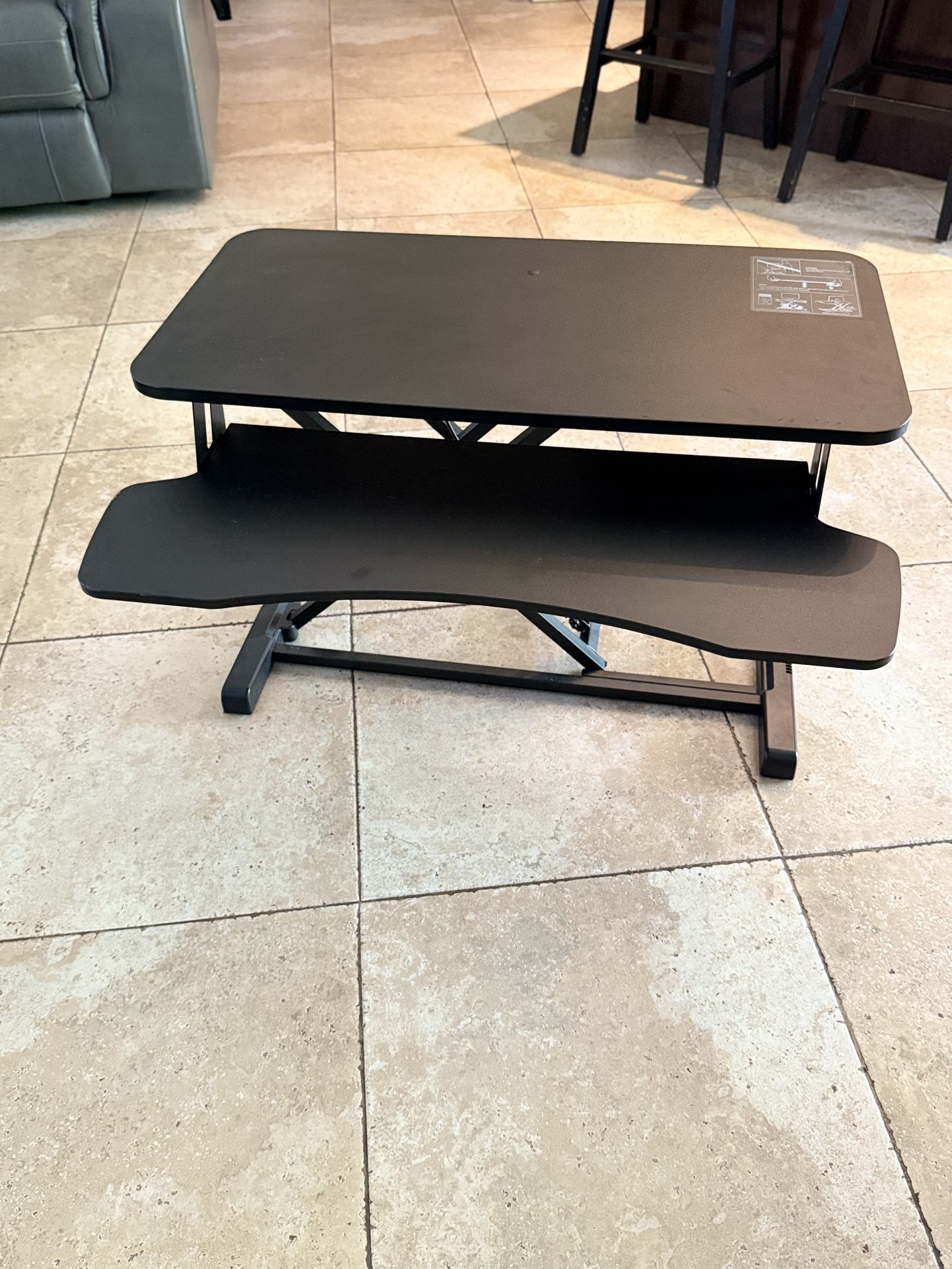 Dual Monitor Standing Desk Converter - Adjustable Desk Riser - Stand Up Home Office Workstation - Rising Desk with Spring Load