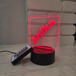 Personalized 3D Acrylic LED Night Lamp (with Remote & USB Cable)