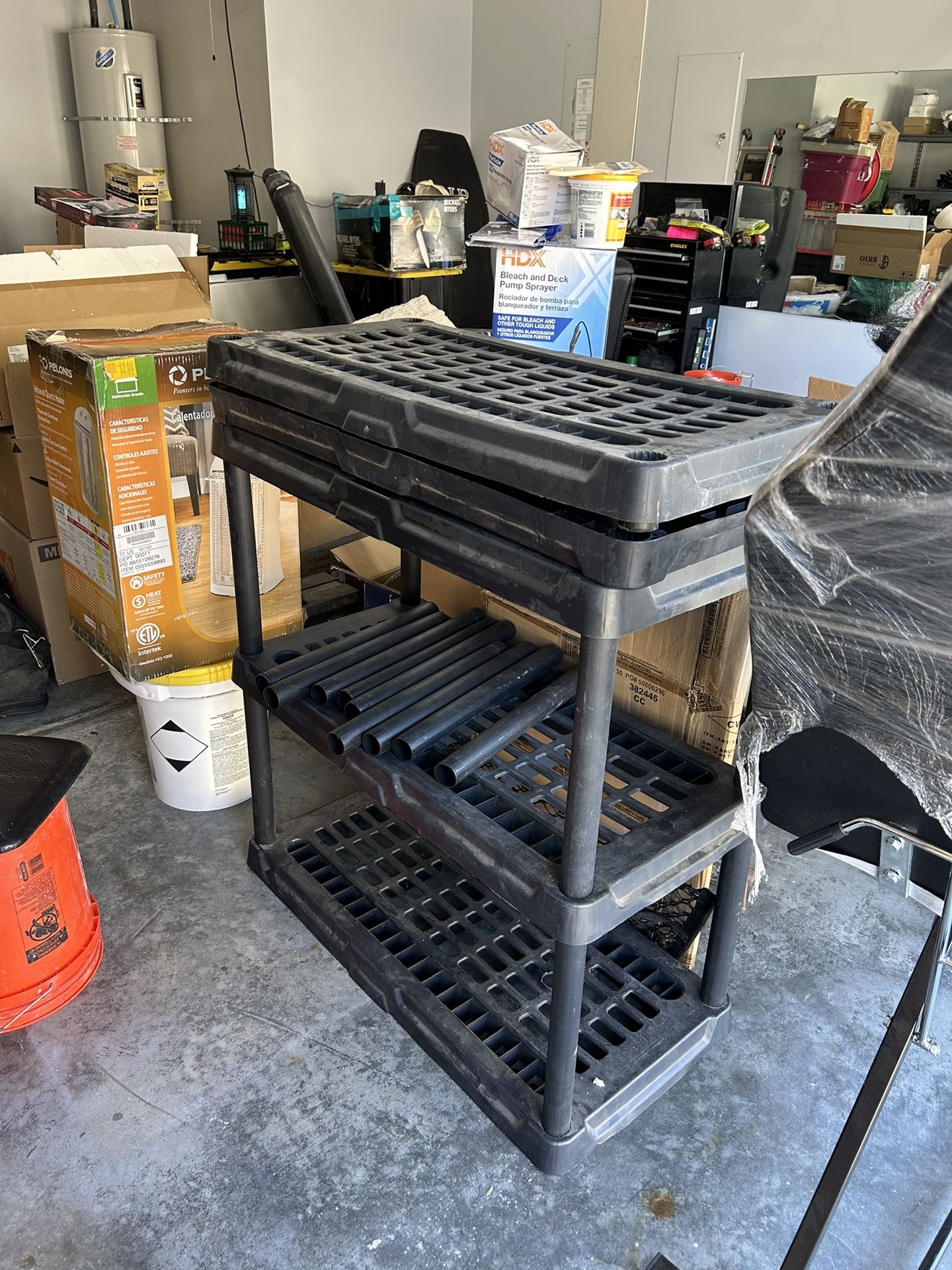 Black Heavy duty shelving .