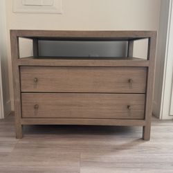 Modern 2-Drawer Nightstand with USB Charging Station & Power Outlets