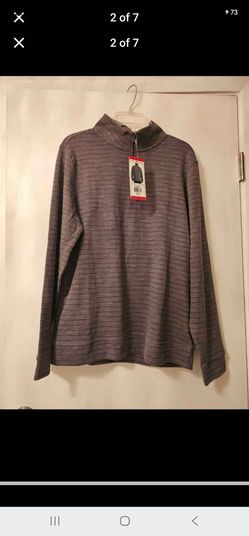 New mens size Medium Dockers quarter zip pullover sweater grey) 66%cottom. 34% Recycled Polyester