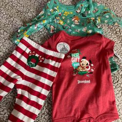 Mickey Baby Christmas Outfit Set Size 3/6 Months 