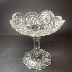 Early American Pressed Glass talk compote