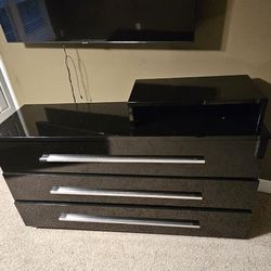 Black And Chrome Large Dresser
