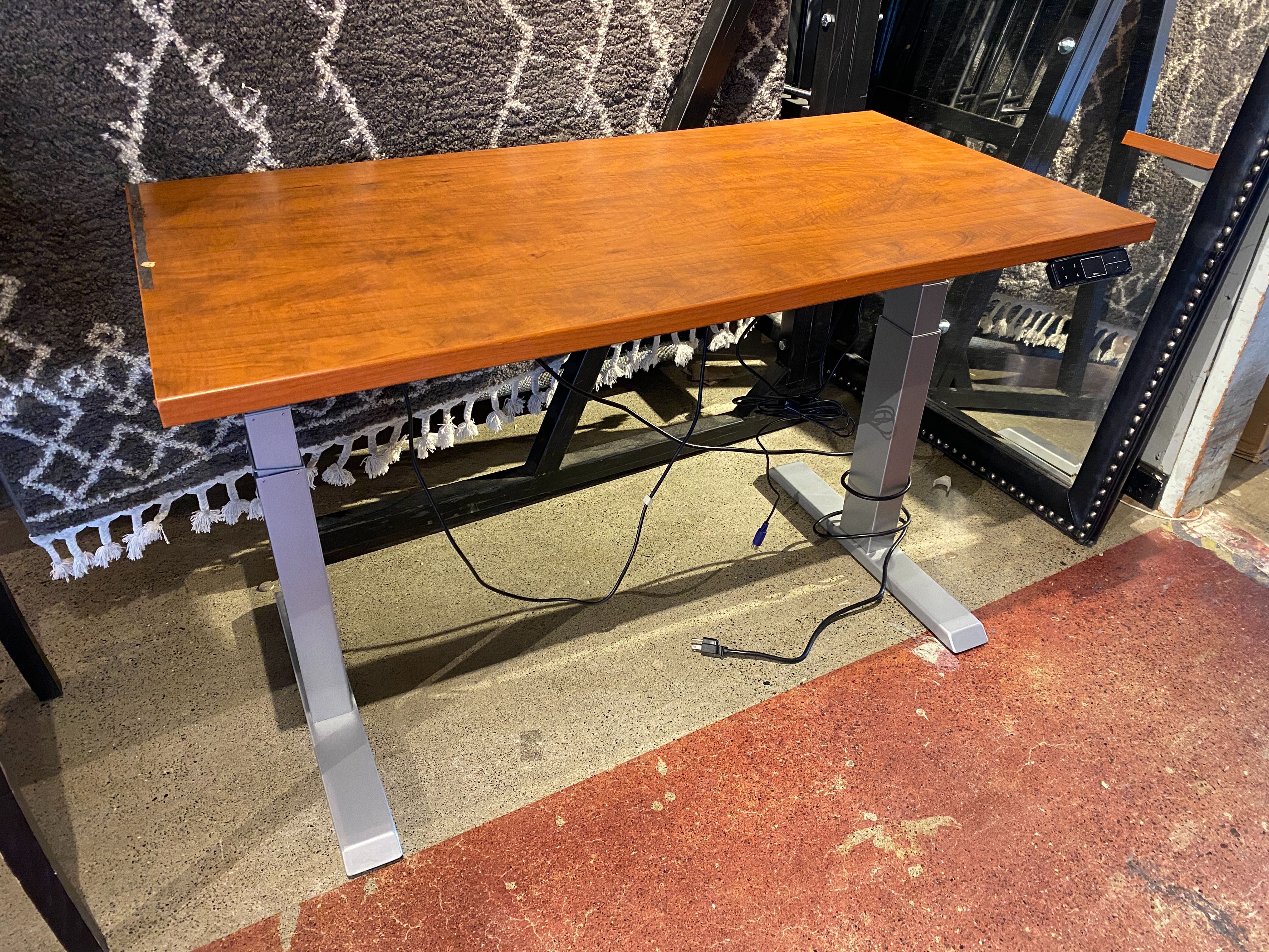 48 Inch Standing Desk with Natural Wood Top