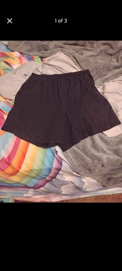 Black Elastic Waist Casual Shorts
