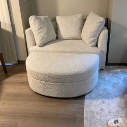 Chair With Storage Ottoman