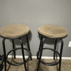 Brown Suede Stools