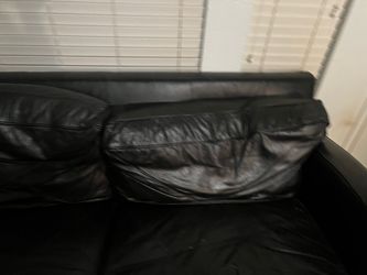 Black Leather Sofa Couch - Moving Sale