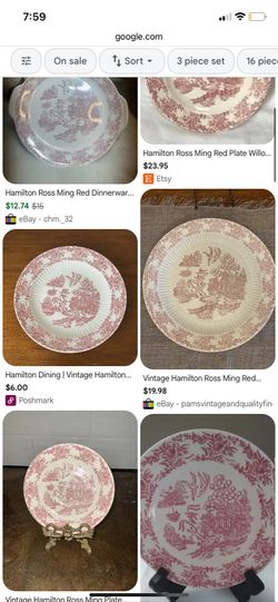 Collectible hamilton ross ming red dinnerware