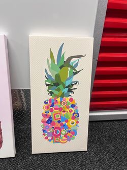 Set of 5 Pineapple Canvas Wall Art Prints