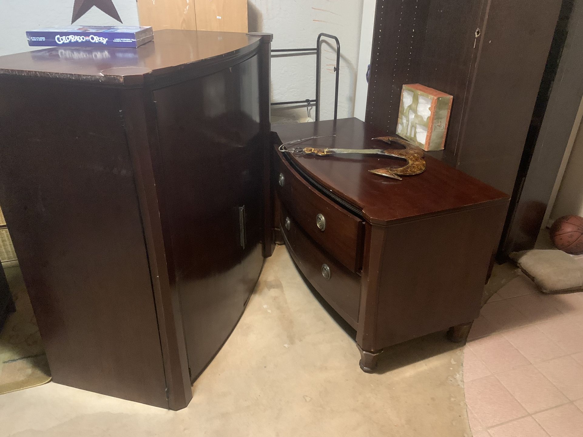 Big Tv Stand Closet Armoire Dresser Stackable Set Real Wood Cherry Wood Mahogany Oak