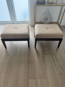 Set of 2 Tufted Ottoman Stools