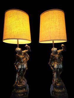 Hollywood Regency Chalkware Lamps
