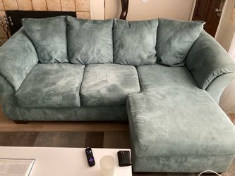 Teal Color Sectional Couch