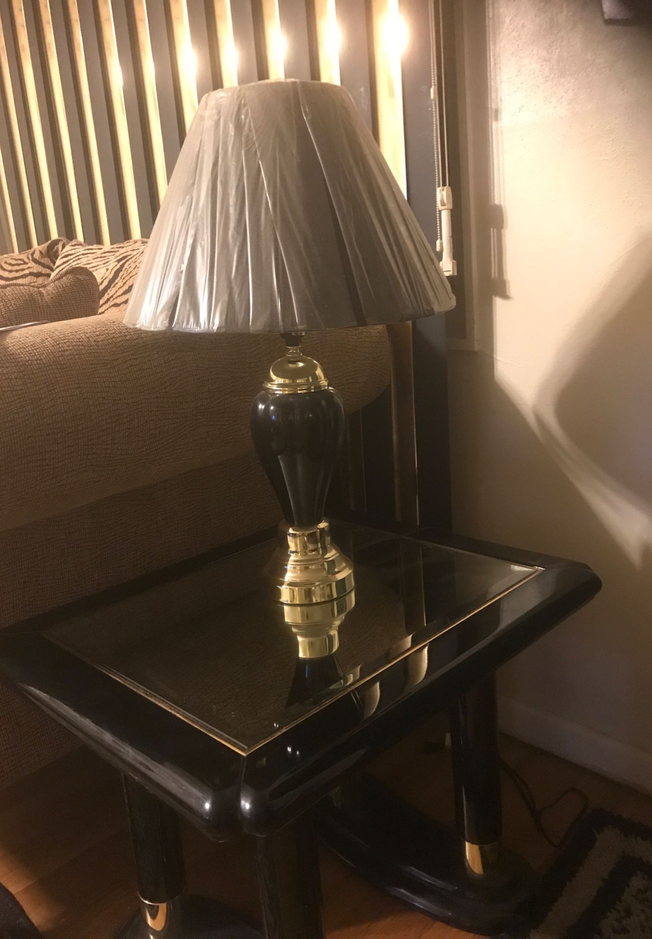 Black and gold lamps