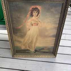 Antique Oil Panting Of The Collectible Pinky !!