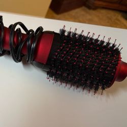 Revlon One-Step Hair Dryer And Volumizer Hot Air Brush, Red & Black