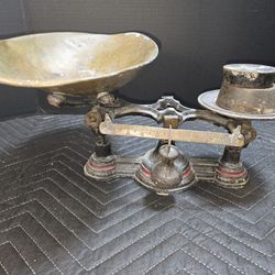 Antique Scale Cast Iron And Brass