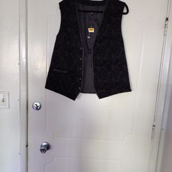 Men Black Velvet Vest