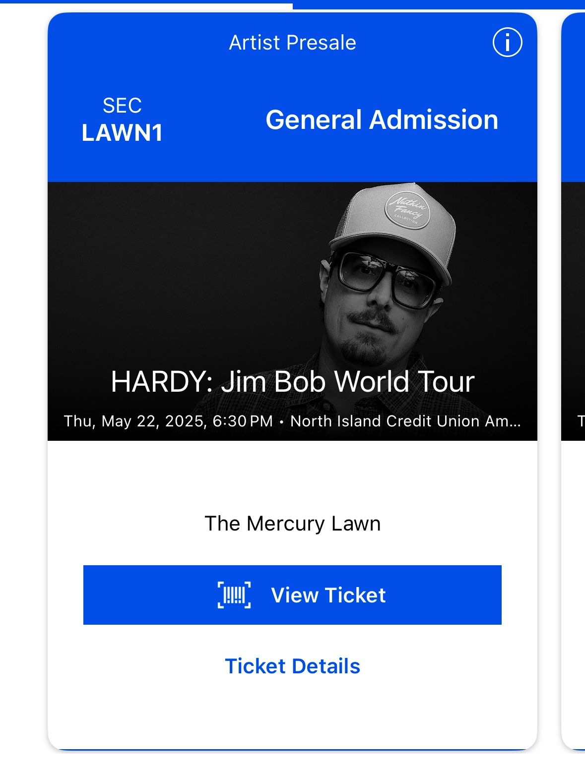 Hardy Jim Bob Tour Lawn Tickets