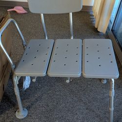 Tub Transfer Bench For Bathtub, Height Adjustable Shower Bench with Backrest, Shower Seat Shower Chair Bath Chair for Elderly, Seniors, Arm Support fo