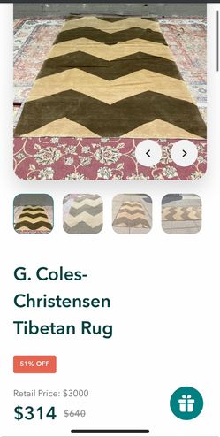 (Retail $3,000) Authentic G. Coles-Christensen Tibetan Rug