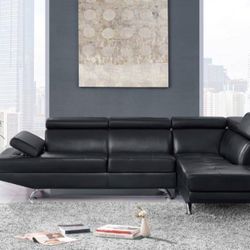 Global Bonded Black Modern Sectional

