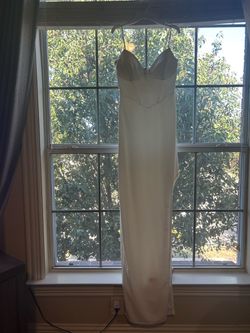 White Sleeveless Maxi Gown medium